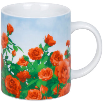 Tazza mug, disegno: Prato di rose ml 300/cm Ø8x9,5
