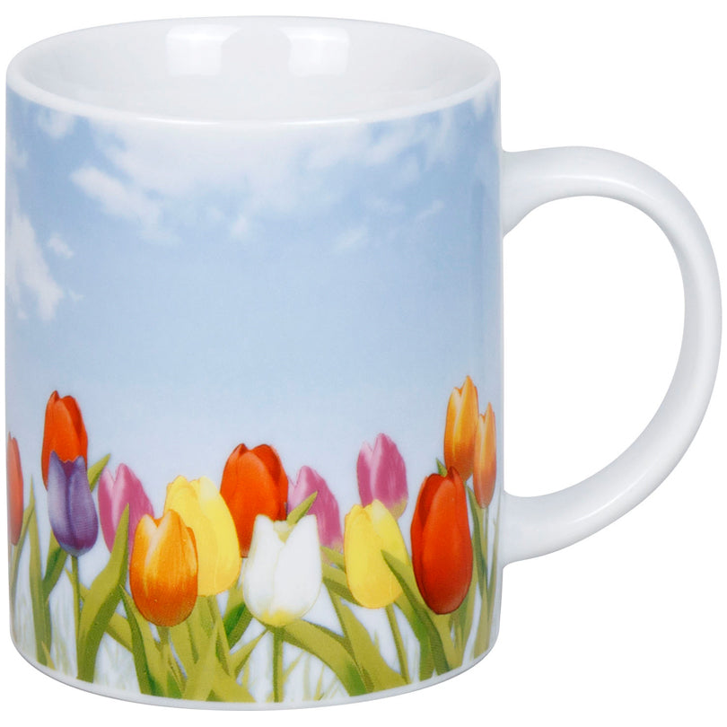 Tazza mug, disegno: Prato di tulipani ml 300/cm Ø8x9,5