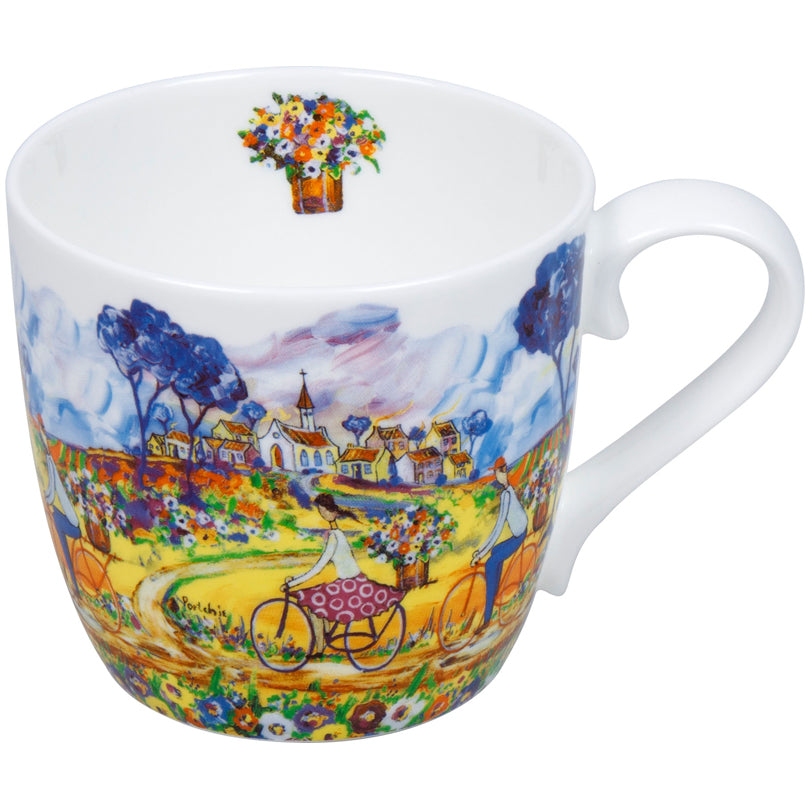 Tazza mug, disegno: Portchie - Flowers for Aunt Juliet ml 425/cm Ø9,7x8,9