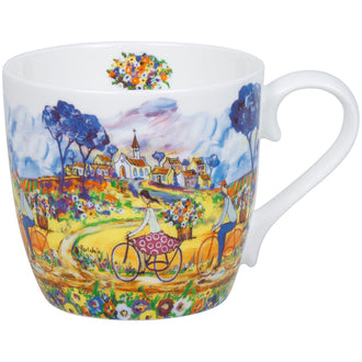 Tazza mug, disegno: Portchie - Flowers for Aunt Juliet ml 425/cm Ø9,7x8,9
