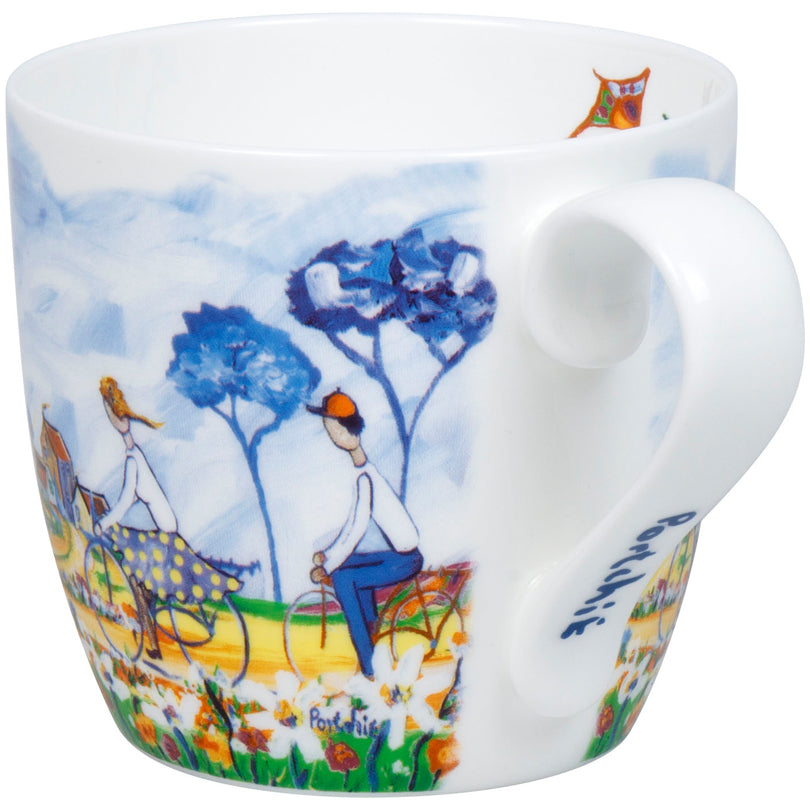 Tazza mug, disegno: Portchie - Kites and Cycling ml 425/cm Ø9,7x8,9