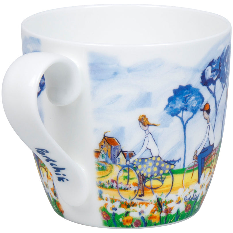 Tazza mug, disegno: Portchie - Kites and Cycling ml 425/cm Ø9,7x8,9