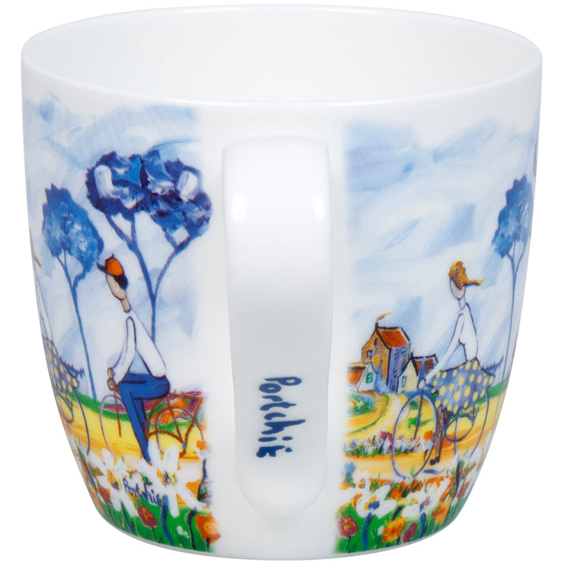 Tazza mug, disegno: Portchie - Kites and Cycling ml 425/cm Ø9,7x8,9