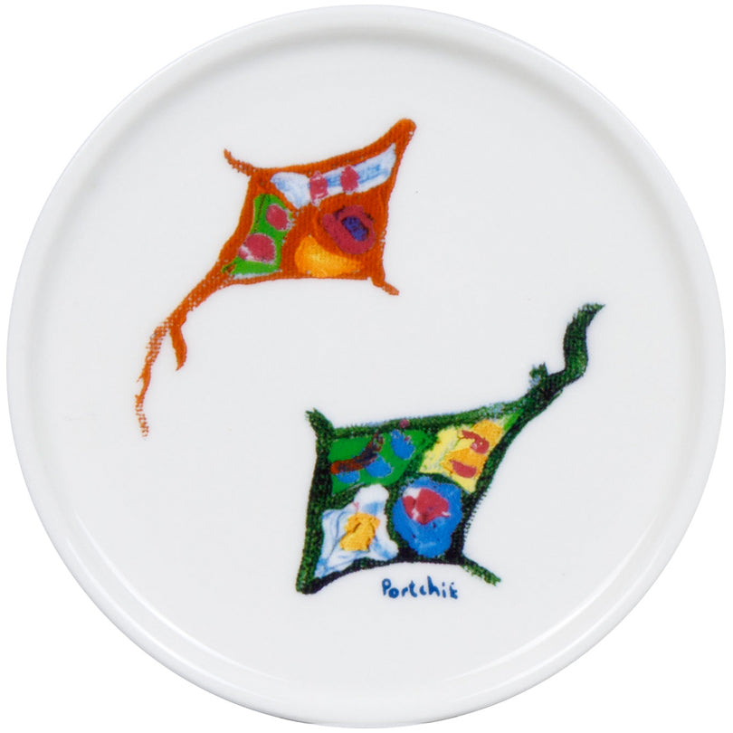 Tazza tè con coperchio e filtro, disegno: Portchie - Kites and Cycling ml 425/cm Ø9,7x8,9