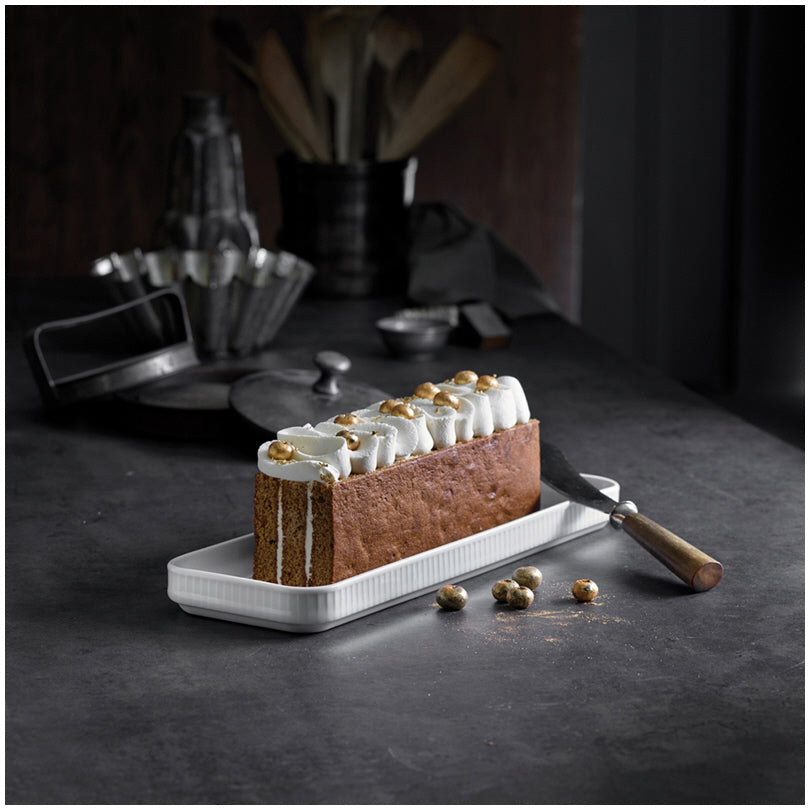 Piatto rettangolare per tapas/stuzzichini Plissé cm 36x12