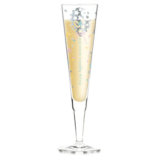 Calice champagne con tovagliolo in tessuto "Champus - Kathrin Stockebrand 2018" cl 20/cm 6x24