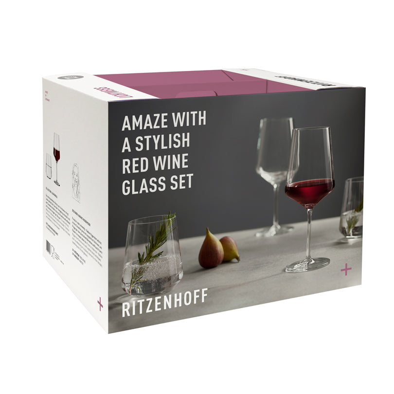Set Calice vino rosso & Bicchiere acqua "Lichtweiss Julie Red", 12 pezzi l 0,5