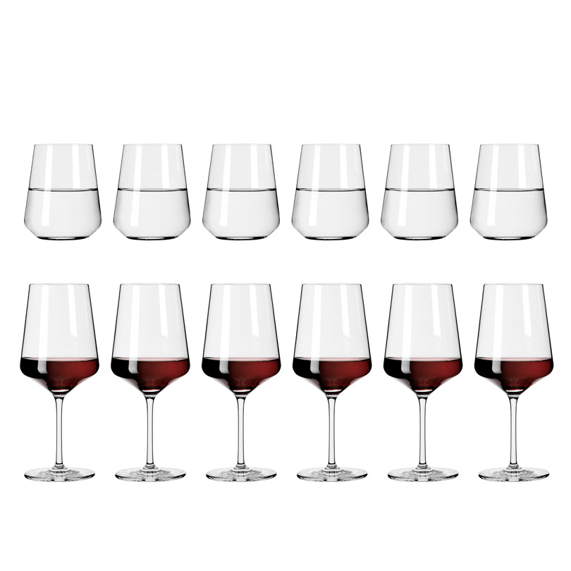 Set Calice vino rosso & Bicchiere acqua "Lichtweiss Julie Red", 12 pezzi l 0,5