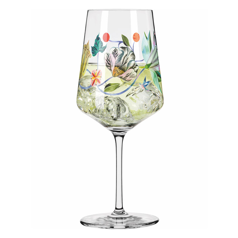 Calice aperitivo Hugo "Sommertau #8 - Olaf Hajek Il corteggiamento del colibri" cl 54/cm Ø8,3x22,5