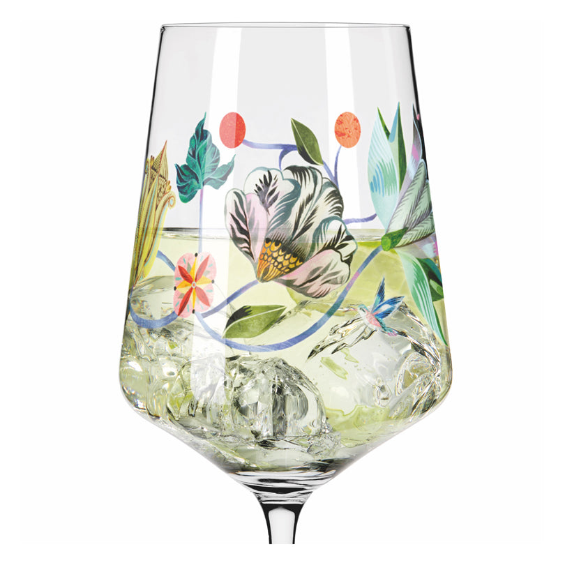 Calice aperitivo Hugo "Sommertau #8 - Olaf Hajek Il corteggiamento del colibri" cl 54/cm Ø8,3x22,5