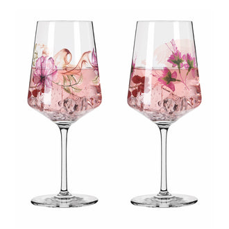 Calice Spritz "Sommersonett #4 - Dorothee von Rüden/Sonja Eikler Oleandro & Fucsia", confezione assortita da 2 pez cl 54/cm Ø8,3x22,5