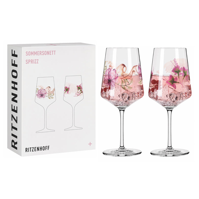 Calice Spritz "Sommersonett #4 - Dorothee von Rüden/Sonja Eikler Oleandro & Fucsia", confezione assortita da 2 pez cl 54/cm Ø8,3x22,5