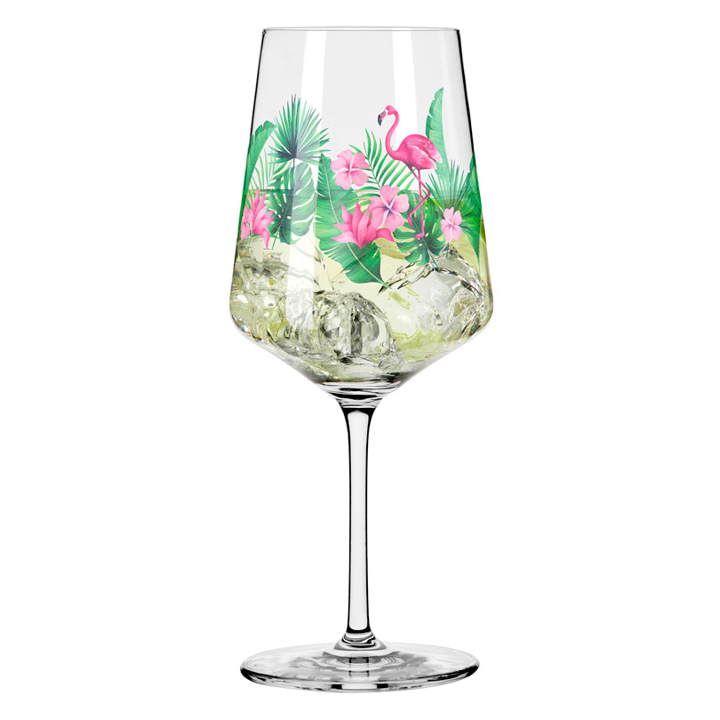 Calice aperitivo Hugo "Sommertau #14 - Artur Hakobbyan Il fenicottero nell'ibisco" cl 54/cm Ø8,3x22,5