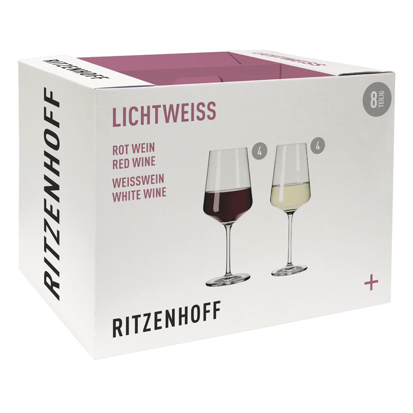 Set Calice vino rosso & Calice vino bianco "Lichtweiss Julie Red/White", 8 pezzi l 0,54/0,40