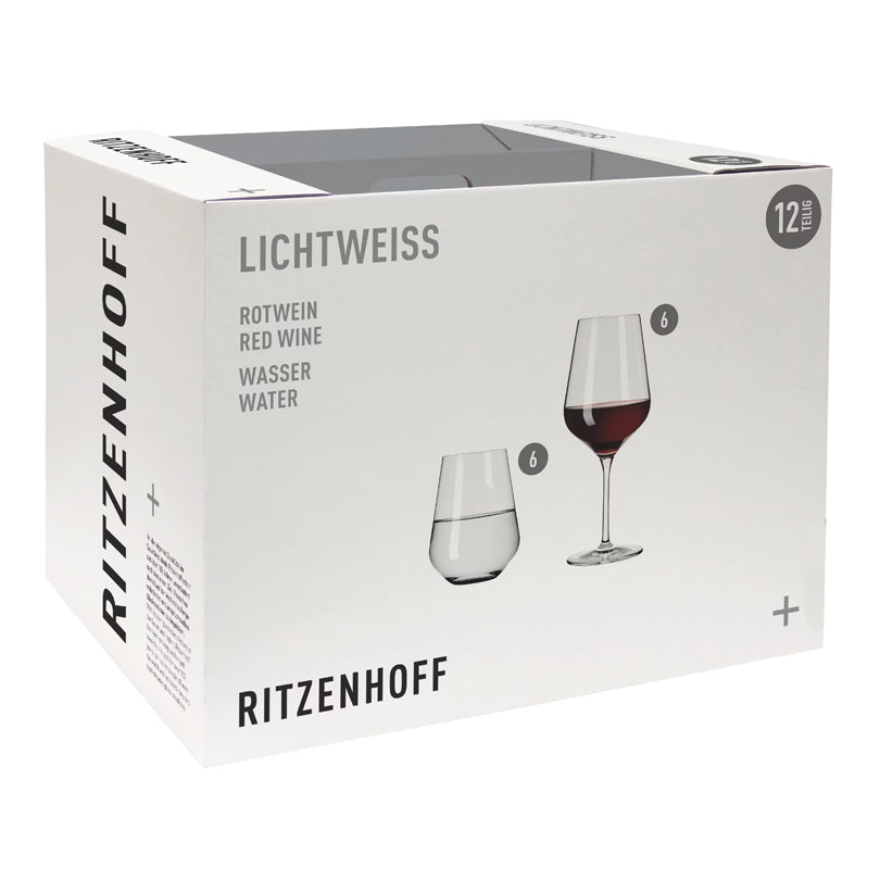 Set Calice vino rosso & Bicchiere acqua "Lichtweiss Aurelie Red", 12 pezzi l 0,57/0,54