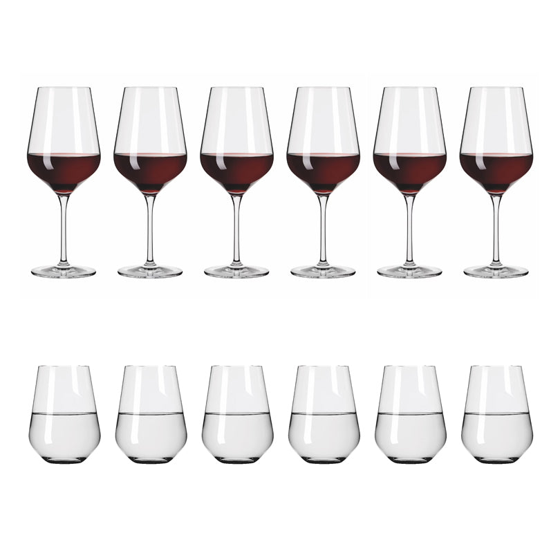 Set Calice vino rosso & Bicchiere acqua "Lichtweiss Aurelie Red", 12 pezzi l 0,57/0,54