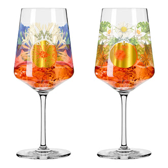 Calice aperitivo Aperizzo "Sommerrausch Deluxe #17 - S-J. Zavala", confezione assortita da 2 pezzi cl 54/cm Ø8,3x22,5