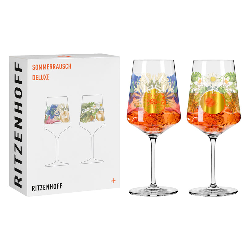 Calice aperitivo Aperizzo "Sommerrausch Deluxe #17 - S-J. Zavala", confezione assortita da 2 pezzi cl 54/cm Ø8,3x22,5