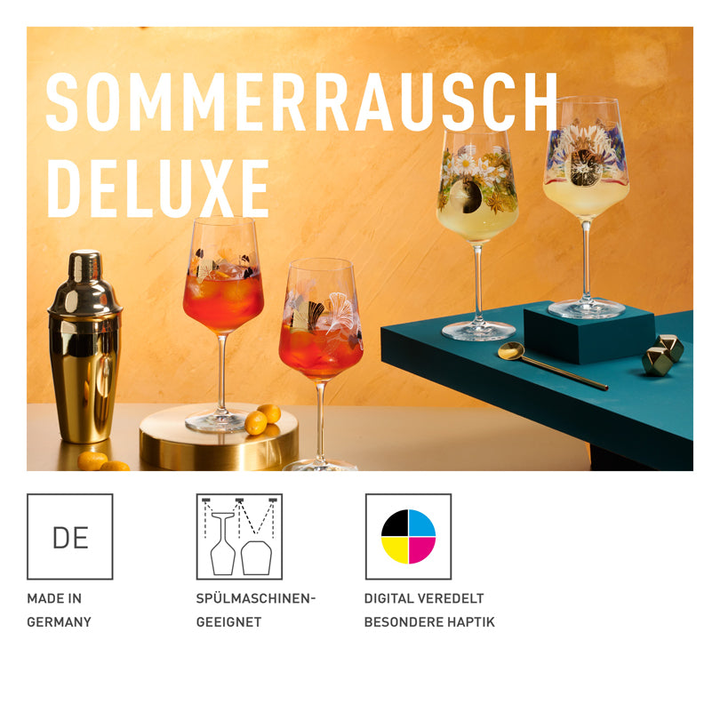 Calice aperitivo Aperizzo "Sommerrausch Deluxe #18 - C. Kordes", confezione assortita da 2 pezzi cl 54/cm Ø8,3x22,5