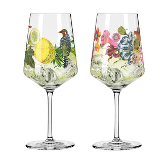 Calice aperitivo Hugo "Sommertau #19 - O. Hajek", confezione assortita da 2 pezzi cl 54/cm Ø9,3x22,5