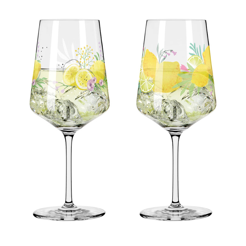 Calice aperitivo Hugo "Sommertau Limoncello #20 - Kordes/Vasconcelos", confezione assortita da 2 pezzi cl 54/cm Ø9,3x22,5