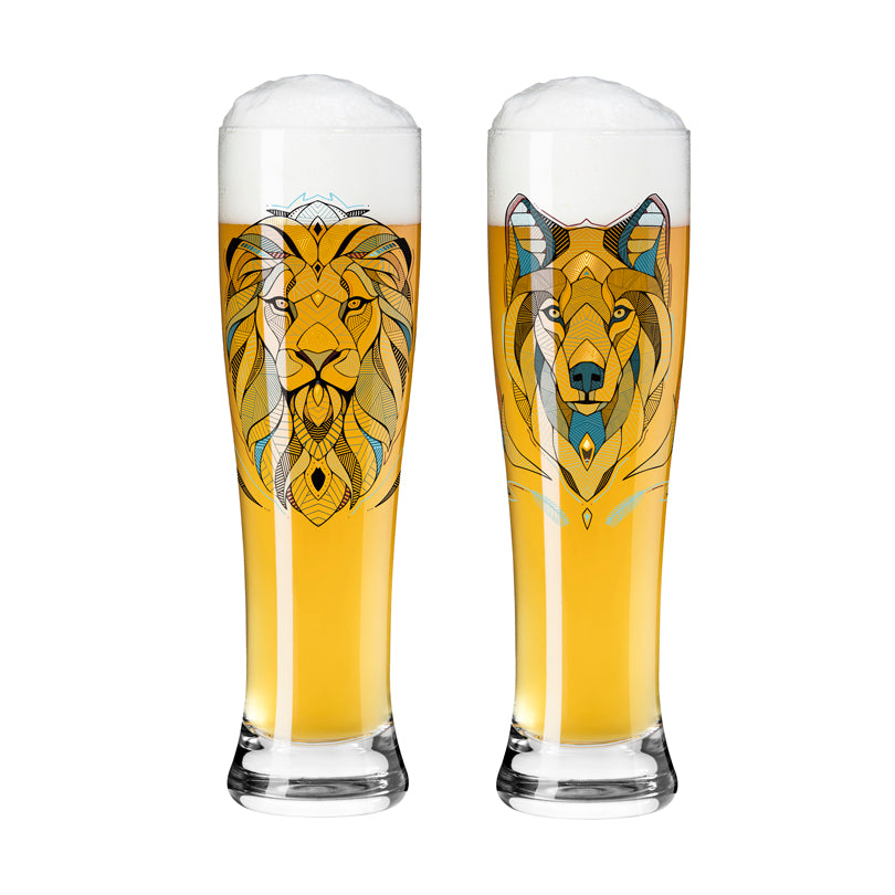 Bicchiere birra Weizen "Brauchzeit #15 - A.Preis", confezione assortita da 2 pezzi cl 65/cm Ø7,5x25,4
