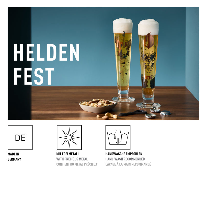 Calice birra "Heldenfest #17 - A. Behnke" cl 39/cm Ø7,5x25