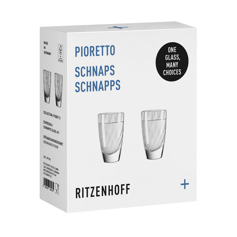 Bicchiere grappa/espresso "Pioretto - by Ritzenhoff Design Team", confezione 2 pezzi ml 53/cm Ø5x8