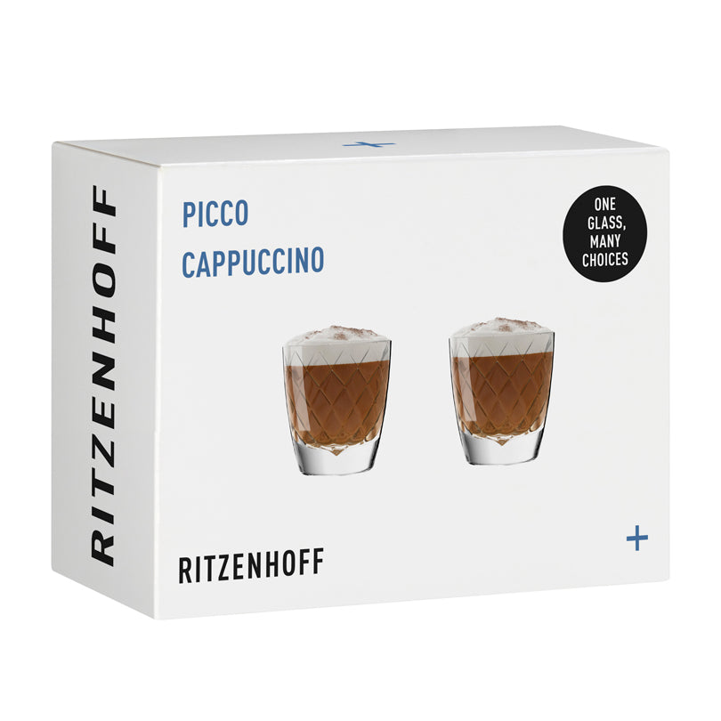 Bicchiere amaro/cappuccino "Picco - by Ritzenhoff Design Team", confezione 2 pezzi ml 205/cm Ø8x8,5