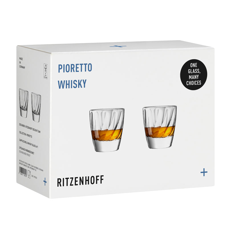 Bicchiere amaro/cappuccino "Pioretto - by Ritzenhoff Design Team", confezione 2 pezzi ml 205/cm Ø8x8,5