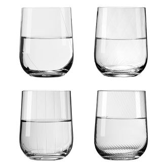 Bicchiere acqua "RDT - Amari", confezione assortita da 4 pezzi cl 38/cm Ø8x10