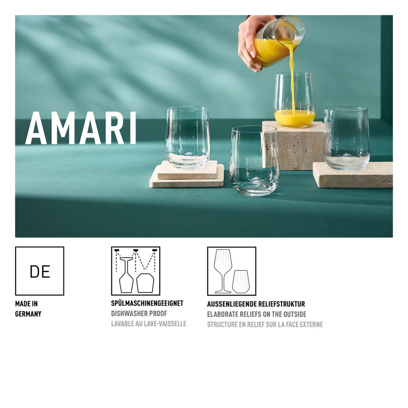 Bicchiere acqua "RDT - Amari", confezione assortita da 4 pezzi cl 38/cm Ø8x10