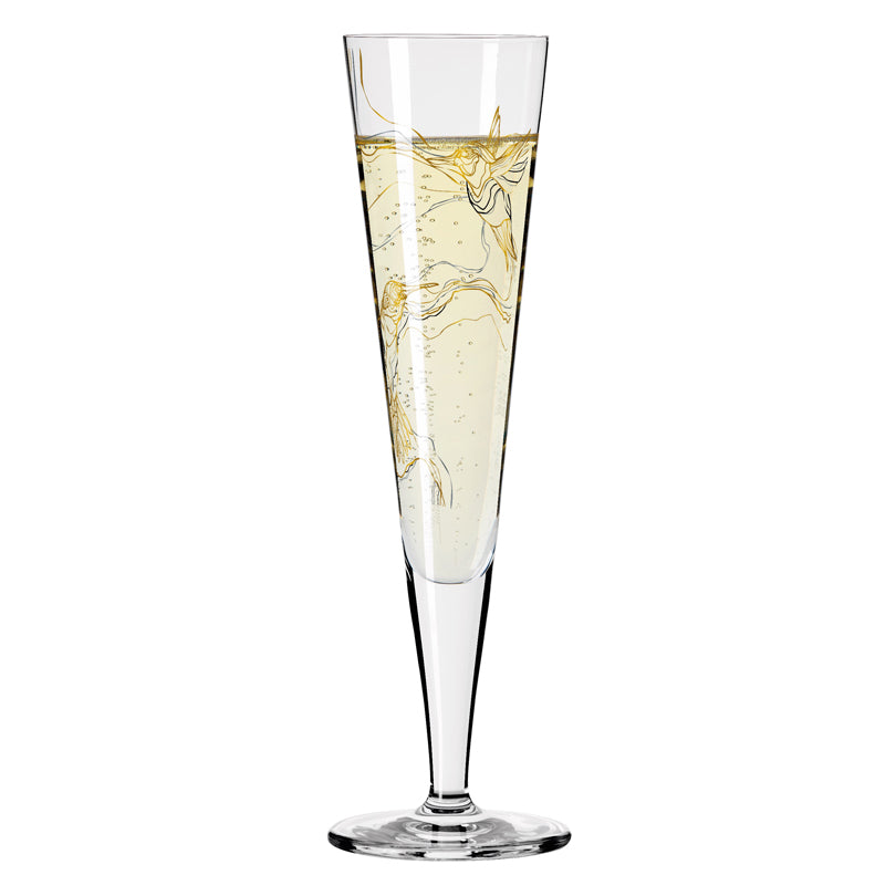 Calice champagne Champus "Goldnacht #8 -  Marvin Benzoni Kolibri" cl 20/cm Ø7,2x24