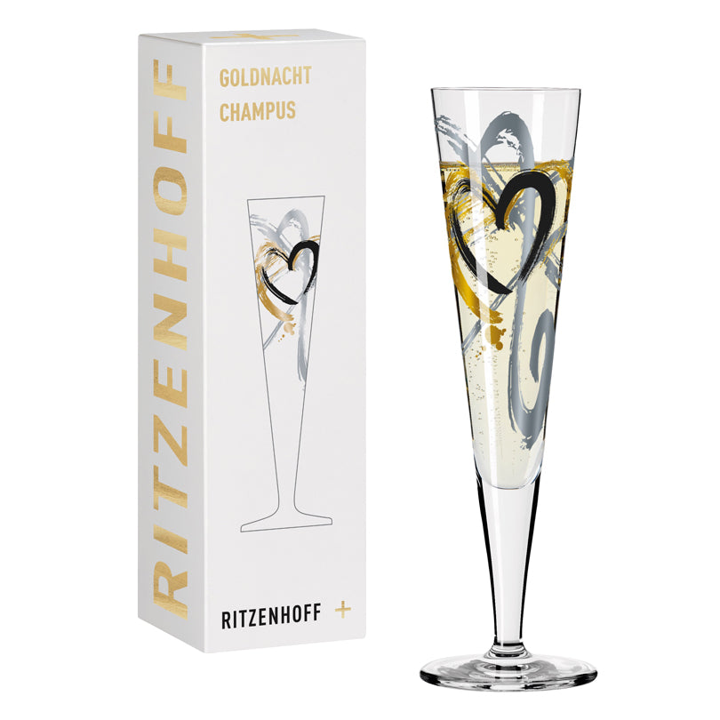 Calice champagne Champus "Goldnacht #1 - Thomas Marutschke" cl 20/cm Ø7,2x24