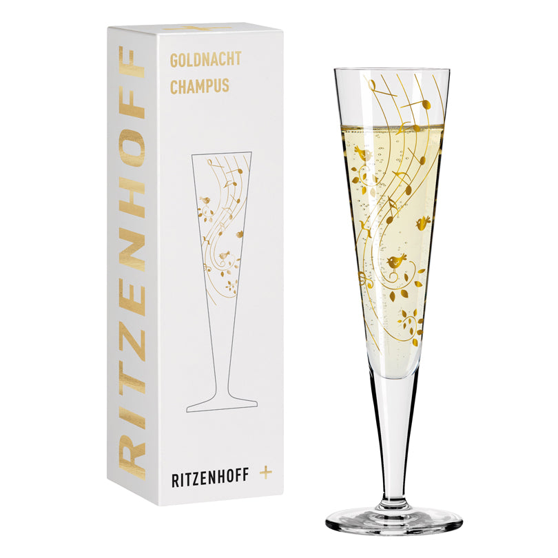 Calice champagne Champus "Goldnacht #2 - Sibylle Mayer" cl 20/cm Ø7,2x24