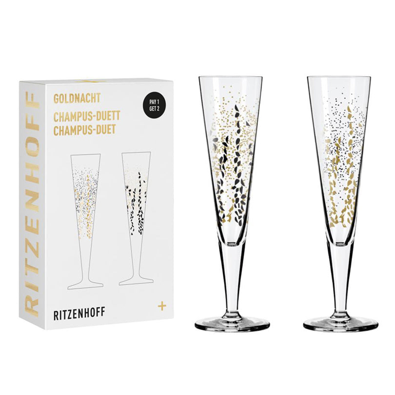 Calice champagne "Champus Set of 2 - H23", confezione assortita da 2 pezzi cl 20/cm Ø7,2x24