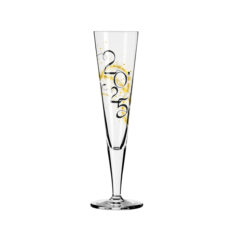 Calice champagne Champus "Brilliantnacht - Celebration 2025 A. Vasconcelos" con cristalli cl 20/cm Ø7,2x24