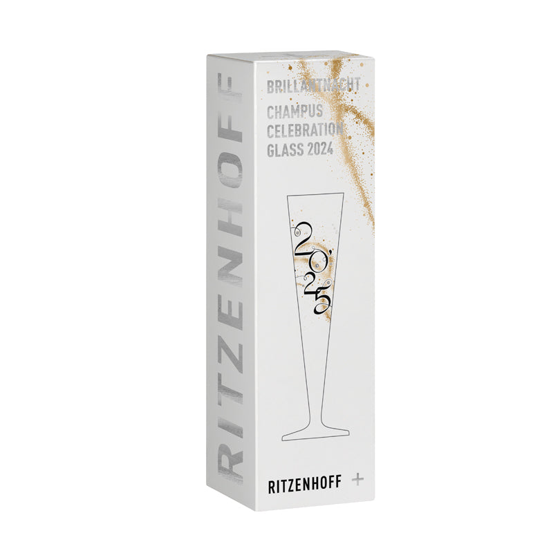 Calice champagne Champus "Brilliantnacht - Celebration 2025 A. Vasconcelos" con cristalli cl 20/cm Ø7,2x24