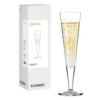 Calice champagne Champus "Astro #12 Vergine - Mubaza" cl 20/cm Ø7,2x24