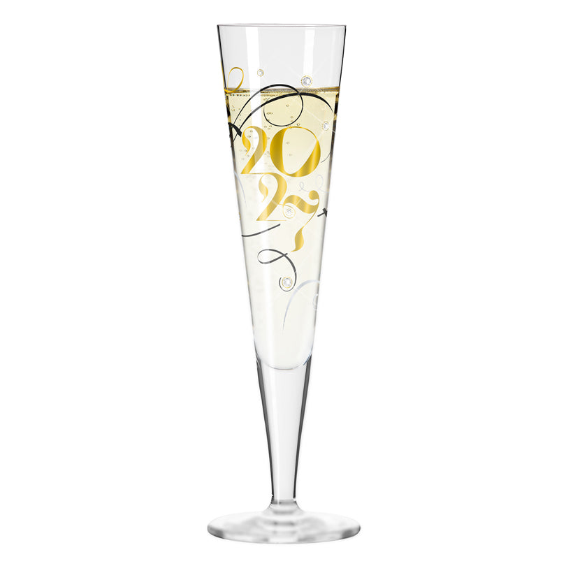 Calice champagne Champus "Brillantnacht - Celebration 2027 Kuhlmann" con cristalli cl 20/cm Ø7,2x24