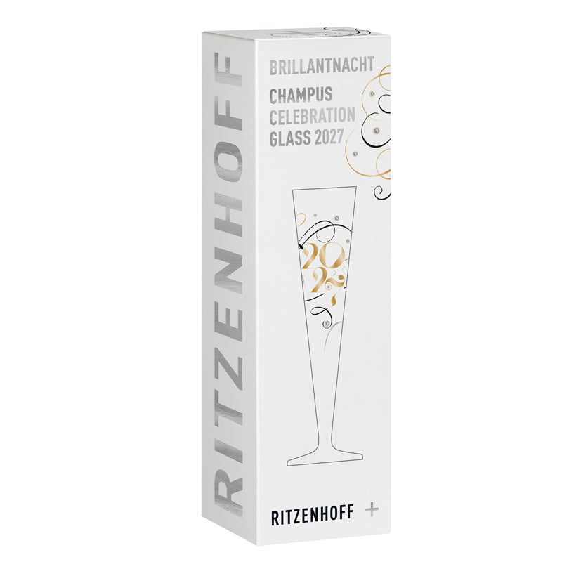 Calice champagne Champus "Brillantnacht - Celebration 2027 Kuhlmann" con cristalli cl 20/cm Ø7,2x24