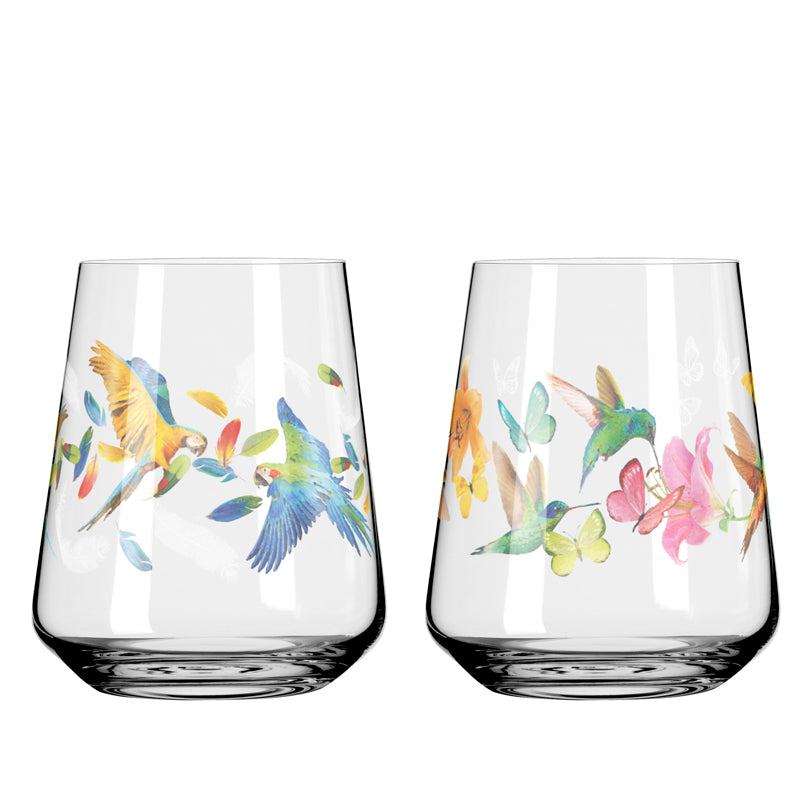 Tumbler "Allround Sommerrausch #2 - A.Loibner", confezione assortita da 2 pezzi cl 51/cm Ø9,3x11