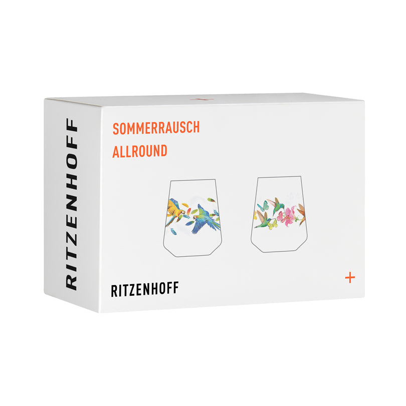 Tumbler "Allround Sommerrausch #2 - A.Loibner", confezione assortita da 2 pezzi cl 51/cm Ø9,3x11