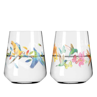 Tumbler "Allround Sommerrausch #2 - A.Loibner", confezione assortita da 2 pezzi cl 51/cm Ø9,3x11