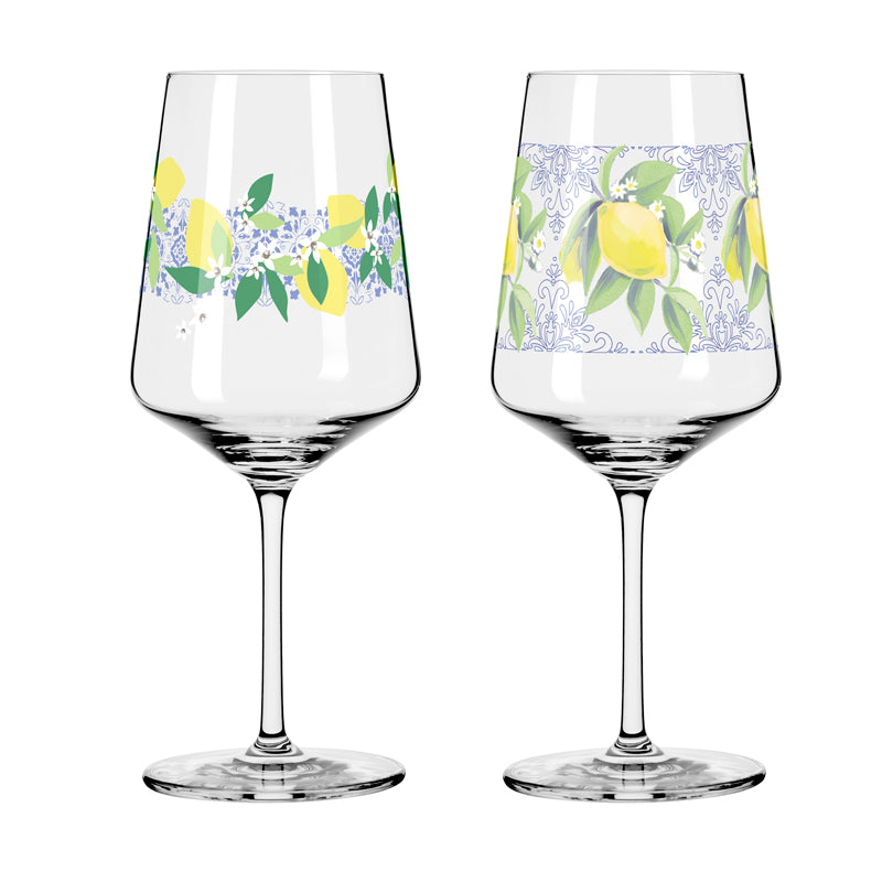 Calice aperitivo Hugo "Sommertau Limoncello #21 - Rea/Behnke", confezione assortita da 2 pezzi cl 54/cm Ø9,3x22,5