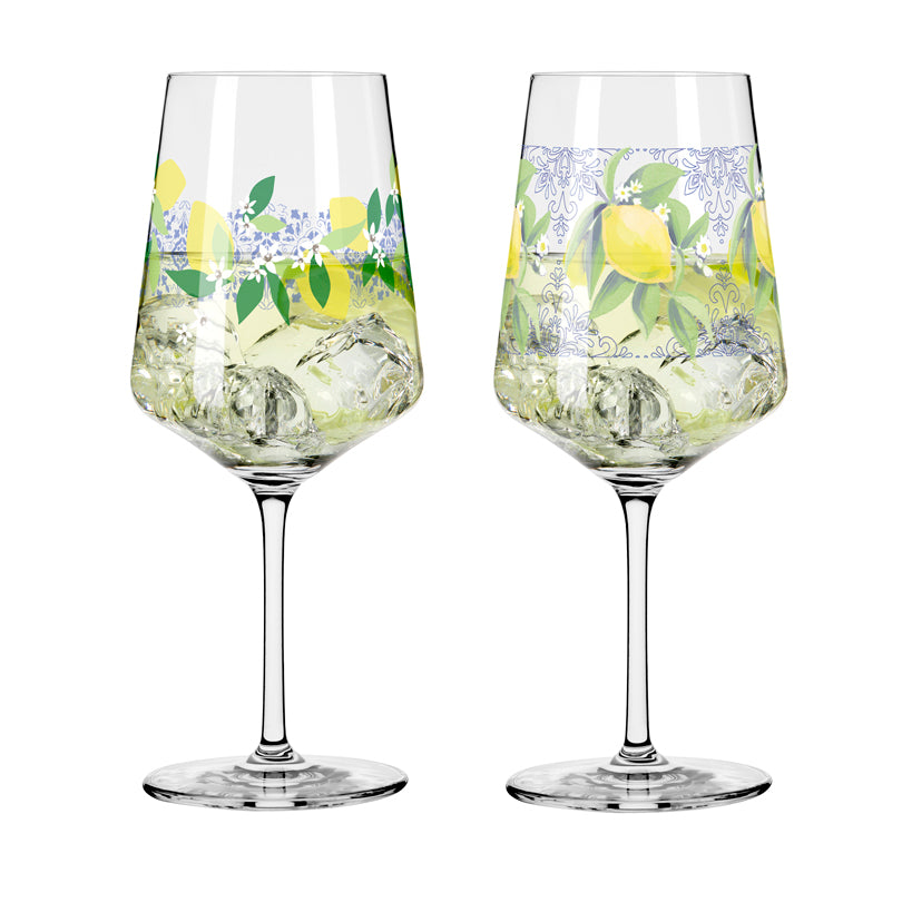 Calice aperitivo Hugo "Sommertau Limoncello #21 - Rea/Behnke", confezione assortita da 2 pezzi cl 54/cm Ø9,3x22,5