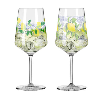 Calice aperitivo Hugo "Sommertau Limoncello #21 - Rea/Behnke", confezione assortita da 2 pezzi cl 54/cm Ø9,3x22,5