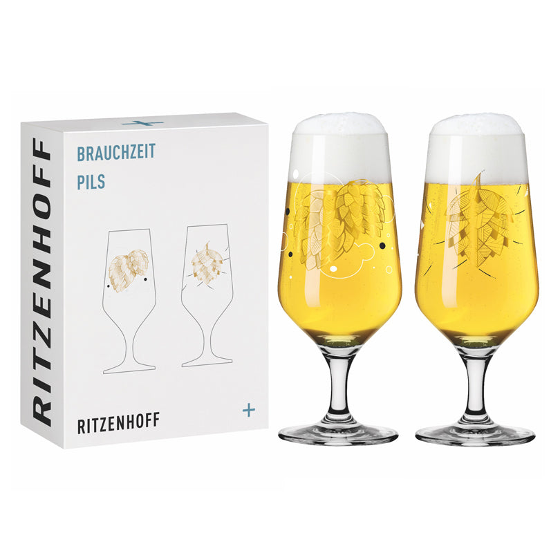 Bicchiere birra Pils "Brauchzeit #1 - Andreas Preis Luppolo", confezione 2 pezzi cl 37/cm Ø7,5x18,3