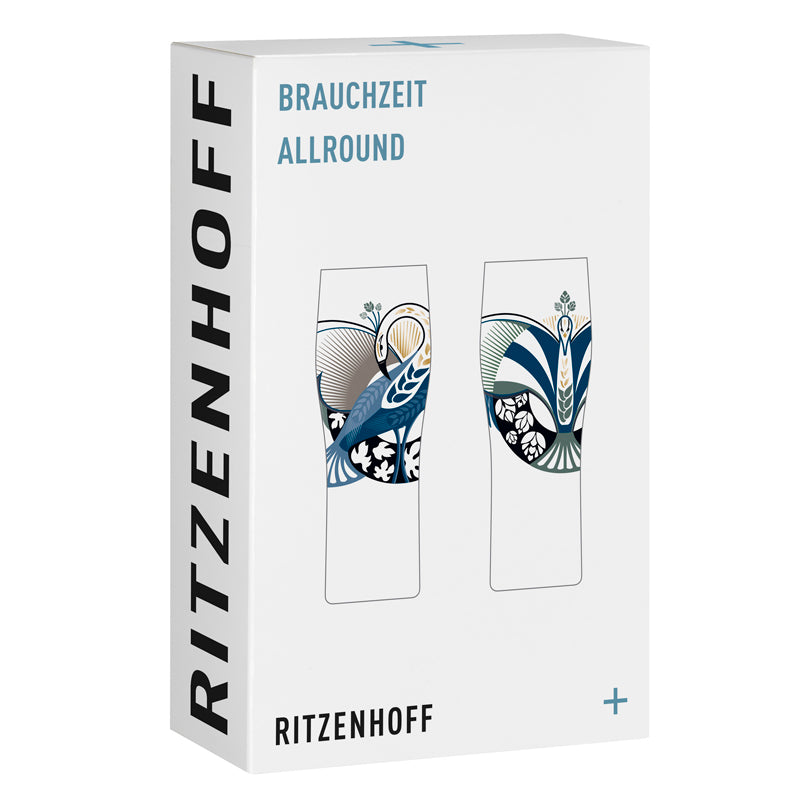 Bicchiere birra "Brauchzeit Allround #4 - Mohr", confezione assortita da 2 pezzi cl 63/cm Ø7,8x20,7