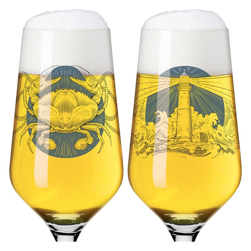 Bicchiere birra Pils "Brauchzeit #4 - P. Harris", confezione 2 pezzi cl 37/cm Ø7,5x18,3